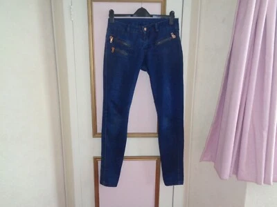 MANGO JEANS  SKINNY LEG 3 ZIP POCKETS  FRONT 2 POCKETS BACK BLUE  SIZE  12~~30"L - Image 1 of 4