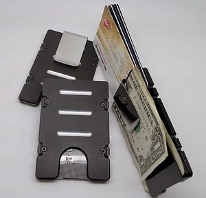 Aluminum Wallet/Credit Card Holder, RFID protection, Made in the U.S.A. Black - Picture 1 of 6
