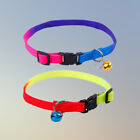  2Pcs Rainbow Collar with Small Bell for Pet Cat Dog Adjustable Collar