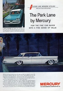 Mercury Park Lane 1958 sedán ""The Fine Car Buyer"" anuncio original impreso en color - Imagen 1 de 1