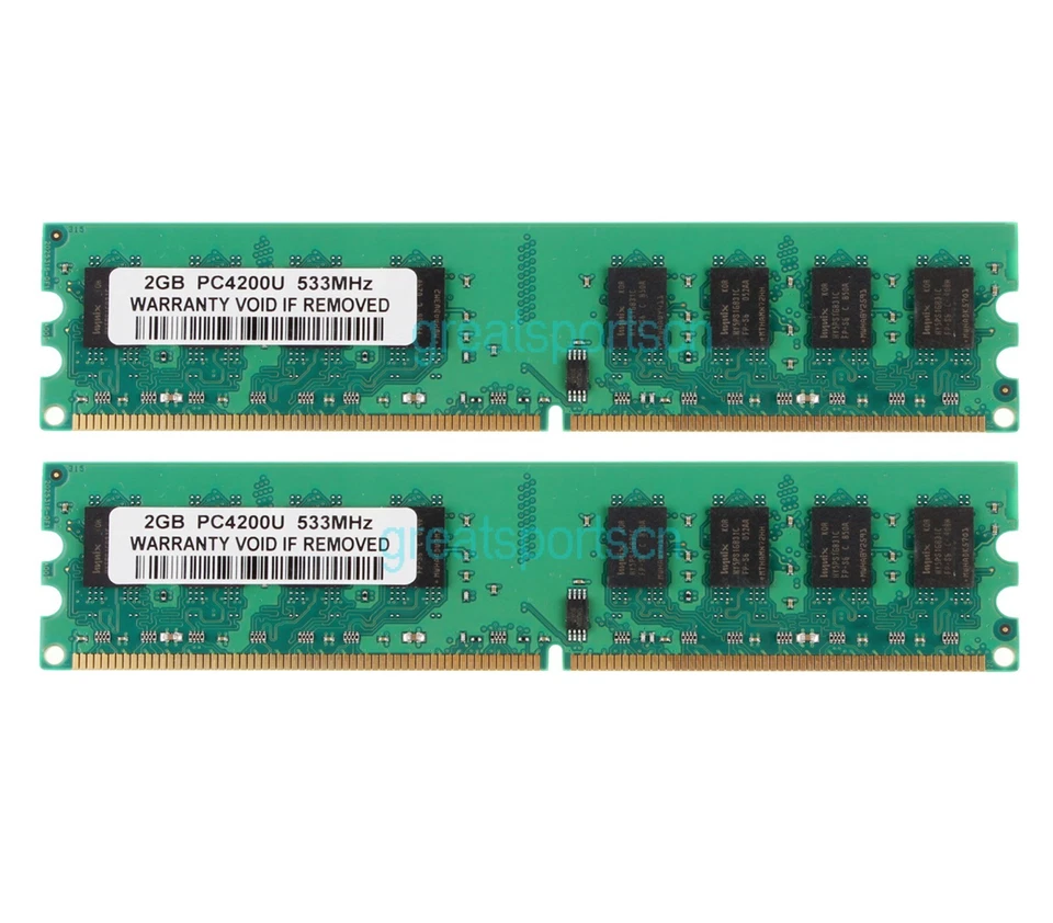 4GB 2pcs 2GB 2RX8 PC2-4200 DDR2 533MHz 240PIN CL4 Desktop INTEL DIMM Memory RAM - Image 1 of 4
