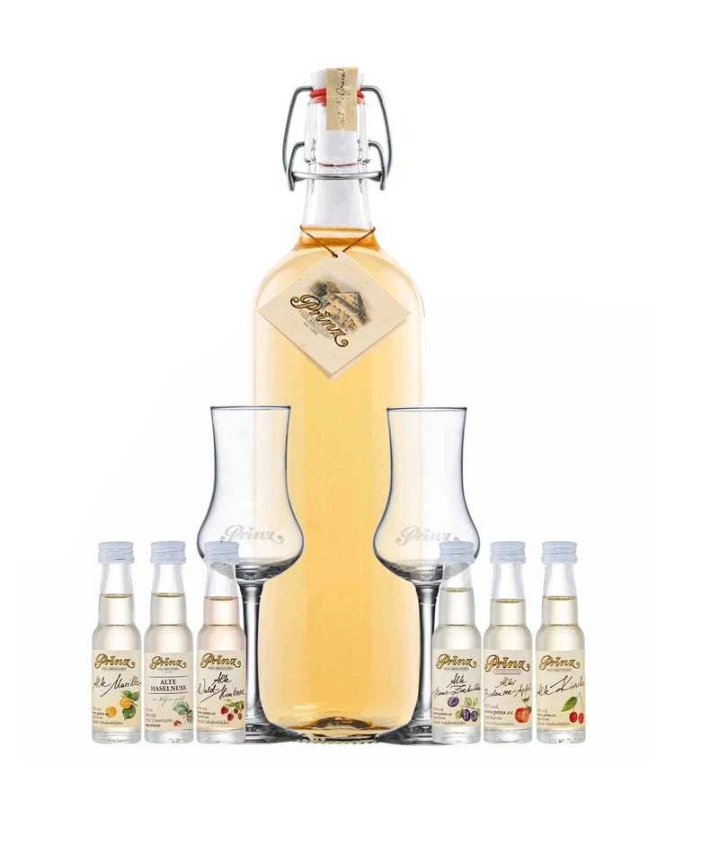 Prinz Alte Williams-Christ-Birne 1,0l + 2 Kelchgläser + 6 Miniaturen 0,02l - Bild 1 von 1