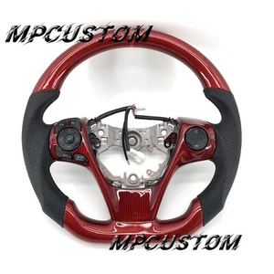 Red Carbon fiber Steering Wheel fit For Toyota 7th gen Camry Venza 2013 - 2017 - Picture 1 of 9