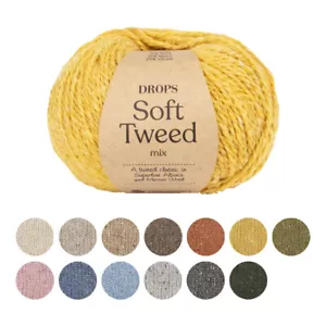 DROPS Soft Tweed Wool Yarn Merino Alpaca DK Double Knit Crochet 50g All Shades - Picture 1 of 19