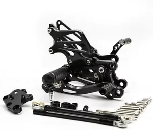 CNC Adjustable Rearsets Foot Pegs for Honda CBR 600RR 2007 2008 Black Kit - Picture 1 of 6