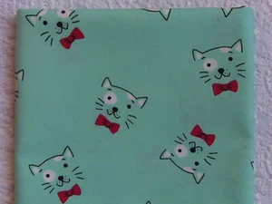 RARO Y FUERA DE STOCK Diseñador Novedad Exclusivo COMO NUEVO GATOS CON PAJARITAS *100% Algodón FQ* - Imagen 1 de 2