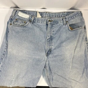 Carhartt Jeans Men 42x32 Blue Relaxed Fit Workwear Casual Denim Pants B17 STW - Picture 1 of 16