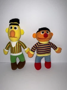 Playskool Bert and Ernie Plush 1984 Vintage 10in & 12in Sesame Street - Picture 1 of 13
