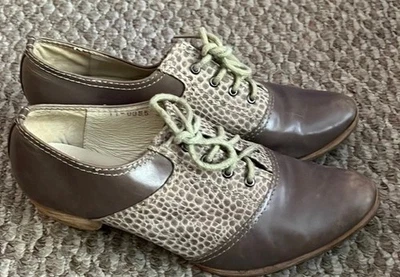 All Black Lace Oxford Heels Brown Shoes Women’s Size 39/9 Leather - Image 1 of 4