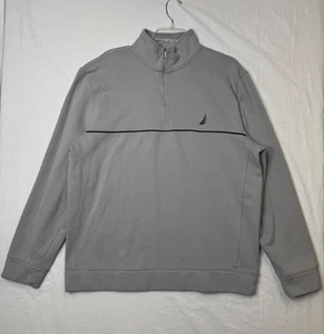 Nautica Men's XL Quarter Zip Grey Fleece Pull-Over - Picture 1 of 9
