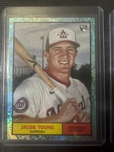 2024 Topps Archives #79 Jacob Young Aqua Glitter - Picture 1 of 2