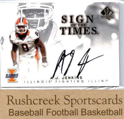 2012 SP Authentic #ST-AJ A.J. Jenkins Sign of the Times Auto Autogaphs - Image 1 of 2