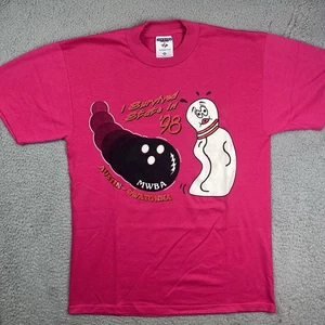 Vintage 90s MWBA State Bowling T-Shirt Pink Austin-Owatonna Minnesota Gr. M - Bild 1 von 7