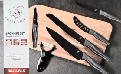 Messer-Set Royal Swiss 6 Messer RS-C6-BLK antibakteriell Stainless - Bild 1 von 4