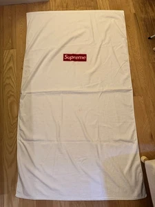 Supreme Box Logo Beach Towel White SS14 20th Anniversary - Picture 1 of 5