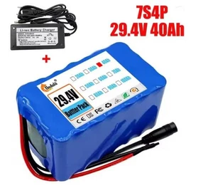 Paquete de baterías 7S4P 24V 40Ah baterías BMS integradas con cargador 2A - Imagen 1 de 14