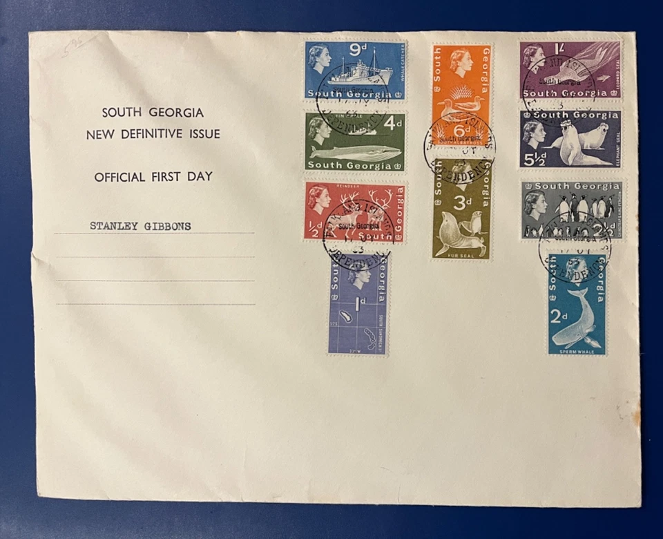 Nice  SOUTH GEORGIA First Day Cover Sc# 1-10  1963 FDC - Image 1 of 1
