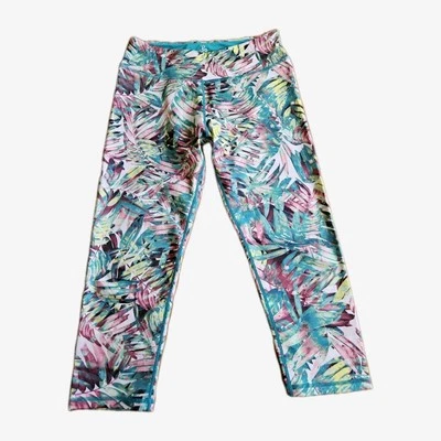 Leggings de yoga capri recortados con estampado de palmeras tropicales PrAna Roxanne talla M Foto 1 de 4