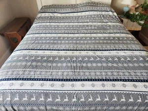 North Pole Trading Co Twin Flanell Laken dreiteiliges Set grau Wintermuster - Bild 1 von 6