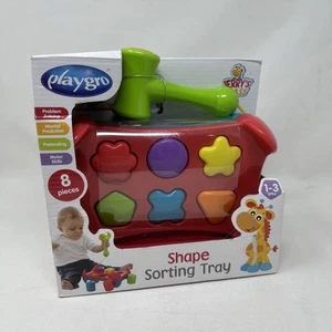 NEW Playgro 8 Pc Shape Sorting Tray w Hammer-Motor Skills/Problem Solve 1-3yrs - Picture 1 of 4