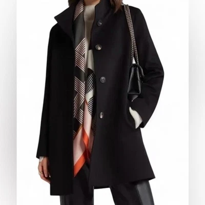 NEW, Fleurette Dawn Wool Car Coat in Black Size 2 #W112 - Image 1 of 4