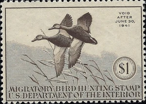 US Scott #RW7 Mint Hinged VF 1.00 1940 US Federal Duck Stamp CV 115.00 - Picture 1 of 2