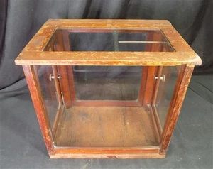 Countertop Showcase, General Store Display, Vintage Wood Framed Glass Case, D, - Picture 1 of 8
