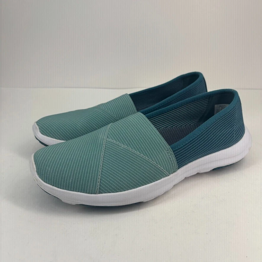 Zapatos informales para caminar L.L.Bean Back Cove para mujer EE. UU. 7M tejido azul/verde azulado sin cordones Foto 1 de 4