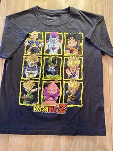 Dragon Ball Z Shirt Boys Large Charcoal Heather Gray Short Slv Crew Neck 14/16 - Picture 1 of 6