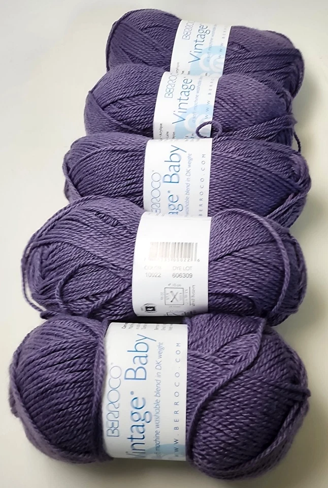 5 Matched Skeins  - Berroco Vintage Baby DK  weight 10022 Dusty Plum DS - Image 1 of 1