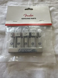 Genuine Fender Block Logo HiMass™ Bass Bridge w/Brass Saddles 099-4408-000 - Picture 1 of 5