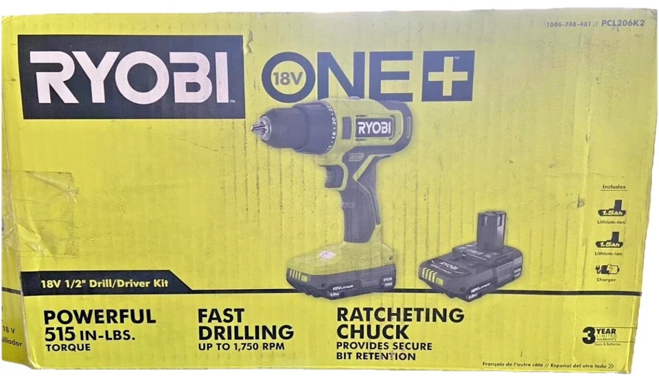 CAIXA ABERTA Ryobi PCL206K2 One+ kit de broca (novo estado, mas taco faltando 3) - Imagem 1 de 1