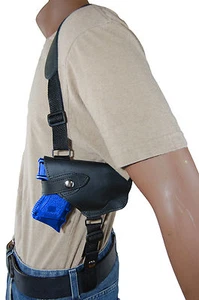 NEW Barsony Black Leather Horizontal Shoulder Holster Ruger SR9C, SR40C w/ LASER - Picture 1 of 7