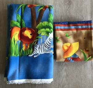 LOT Sunbonnet "Suzie Q At The Zoo" Fabri-Quilt Squares & Border Cotton Fabric - Picture 1 of 6