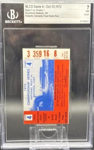 Boleto 1972 NLCS GM 4 Rojos Vs Piratas Roberto Clemente Final Última HR BGS 7⚾️ - Imagen 1 de 3