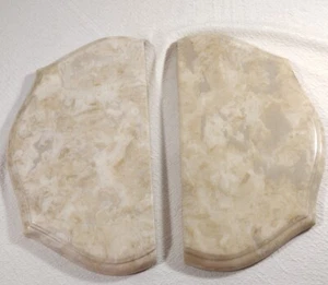 Vintage Marble Bookends White Grey Marbled Heavy Office Home Decor 6" MCM Retro - Picture 1 of 12