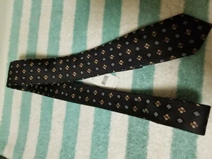 BLACK BROWN 1826 Silk Tie Men's Black/Noir Style 897025 NWT - Picture 1 of 7