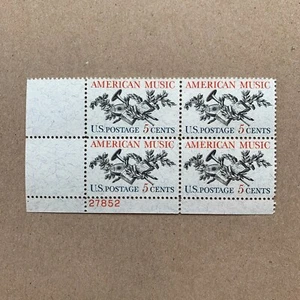 American Music - MNH - 1960's -  US Stamps Plate Block Of 4 - Memorabilia - Picture 1 of 1