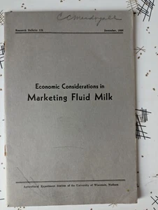 Economic Considerations in Marketing Fluid Milk Research Bulletin 125 Dec 1934 - Picture 1 of 6