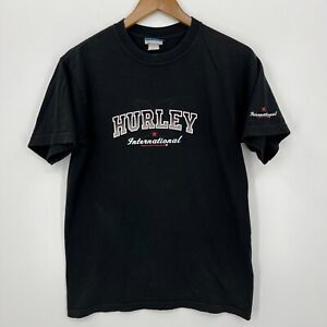 Hurley T-Shirt Adult M Black International Vintage 90s Short Sleeve Crew Neck