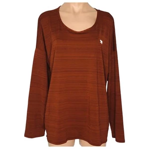 Running Bare Cosmic Top Size 20 Long Sleeve Relaxed Fit Toffee Brown Run Gym NWT - Picture 1 of 15