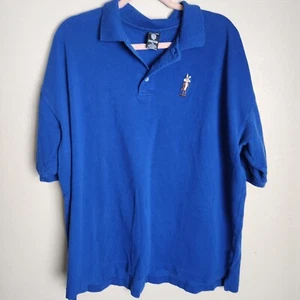 Warner Brothers Wily Coyote Mens Shirt Blue Short Sleeve Polo Size XL Logo - Picture 1 of 12