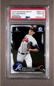 2016 Bowman Chrome Draft #BDC120 Ian Anderson RC Rookie PSA 10 - Braves - Picture 1 of 2