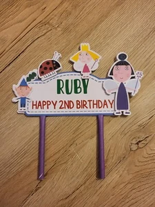 Ben & Holly, with name & age Cake Topper Birthday Boy Girl - Picture 1 of 5