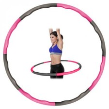 Pink/Grey 1kg Weighted Abdominal Exerciser Gym Fitness Hula Hoop Core Strength