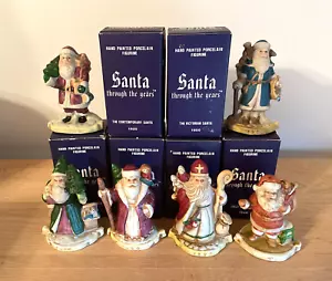 Santa Through The Years Complete Set of 6 Porcelain Figurines in Original Boxes - Picture 1 of 7