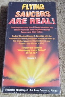 Flying Saucers Are Real! VHS Volume 1 Stanton T. Friedman Home Video Aliens UFO - Image 1 of 3
