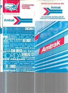 AMTRAK AMTRAK 5 1970S PUBLIC TTS + BROADWAY LTD ROUTE GUIDE - Picture 1 of 3