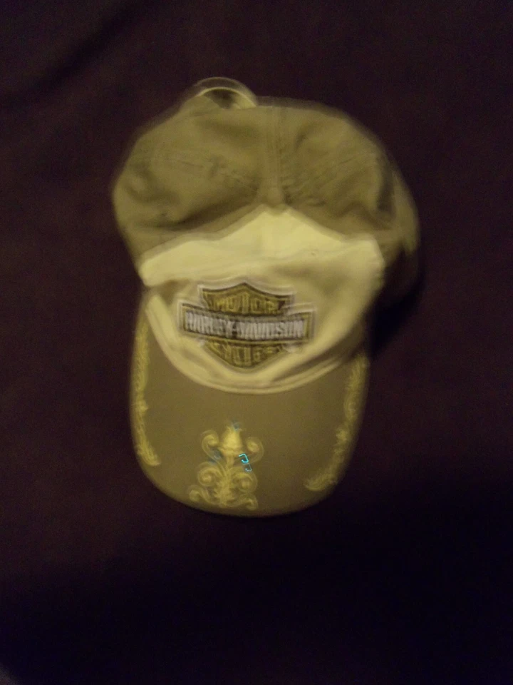 Harley Davidson Adult Womens Hat Embroidered Rhinestone Accent Brown Cap Adjusts - Image 1 of 1