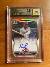 2023 Bowman Chrome HECTOR RODRIGUEZ Gold Refractor Auto /50 BGS 9.5 GEM #CPA-HRO